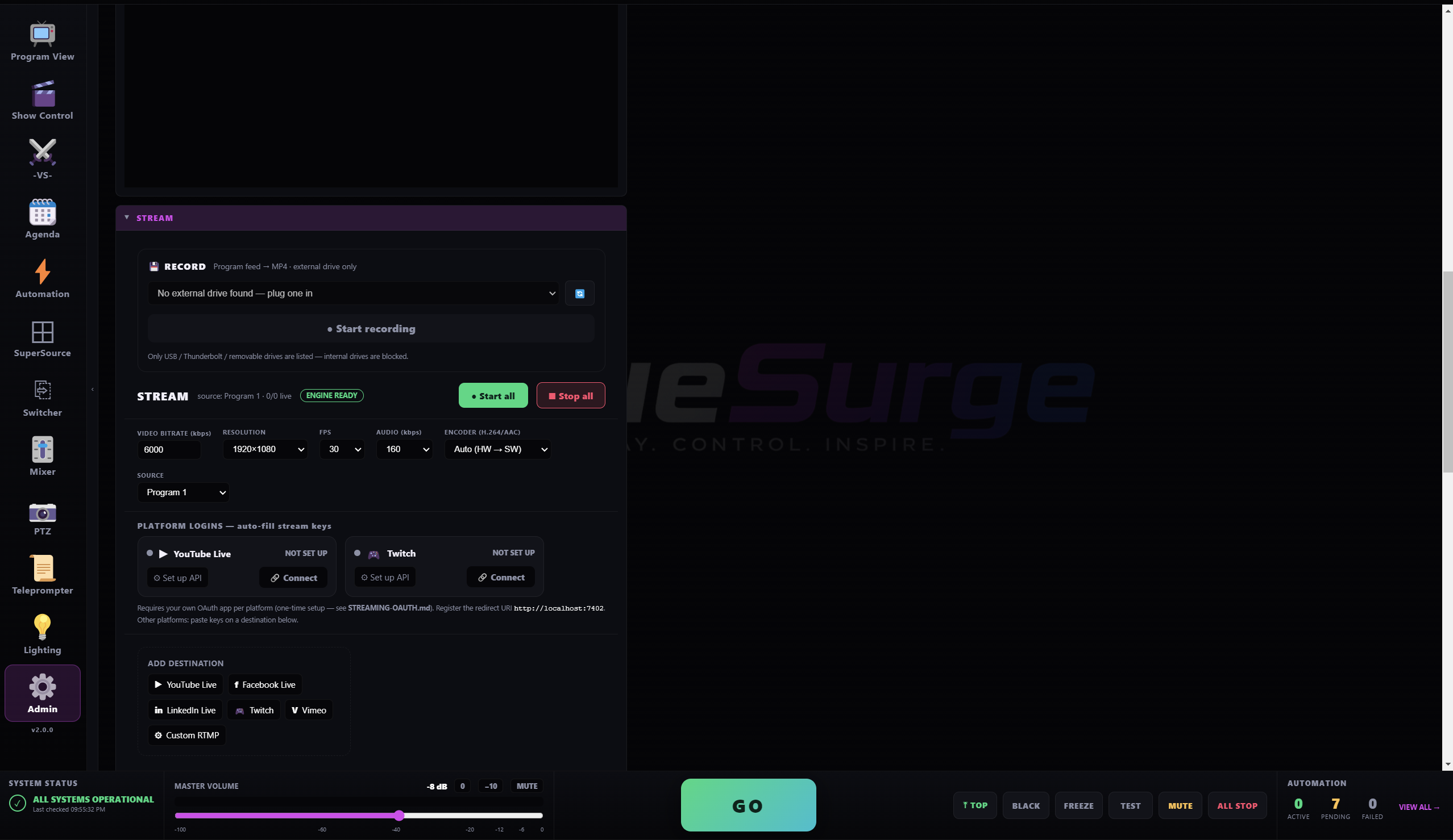 Streaming & Recording